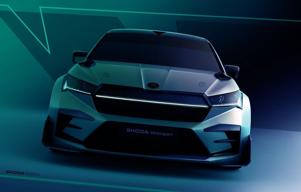 Primele imagini cu viitorul concept Skoda Enyaq RS Race: &quot;Va evolua într-o mașină reală&quot; - Poza 1