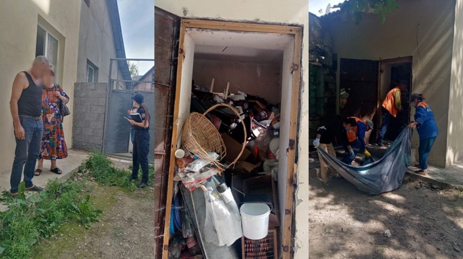 IMAGINI dezolante. Un bărbat din Chișinău și-a transformat apartamentul într-o gunoiște