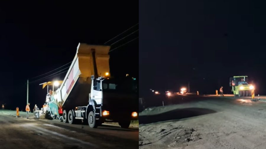VIDEO Lucrările de reparație a drumului Soroca-Otaci sunt în toi. Muncitorii, surprinși muncind și noaptea